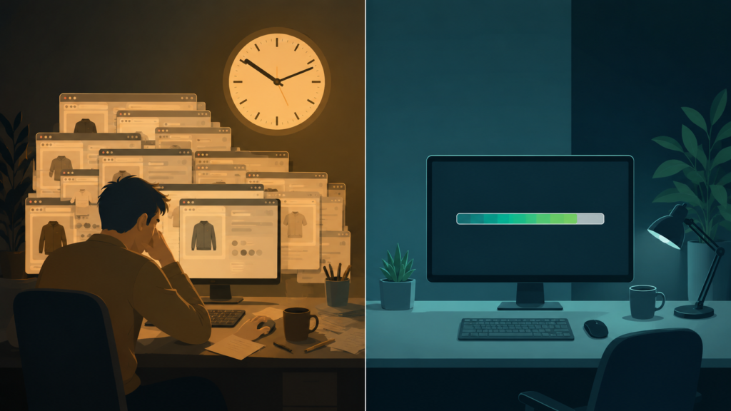 Before vs after automation time comparison